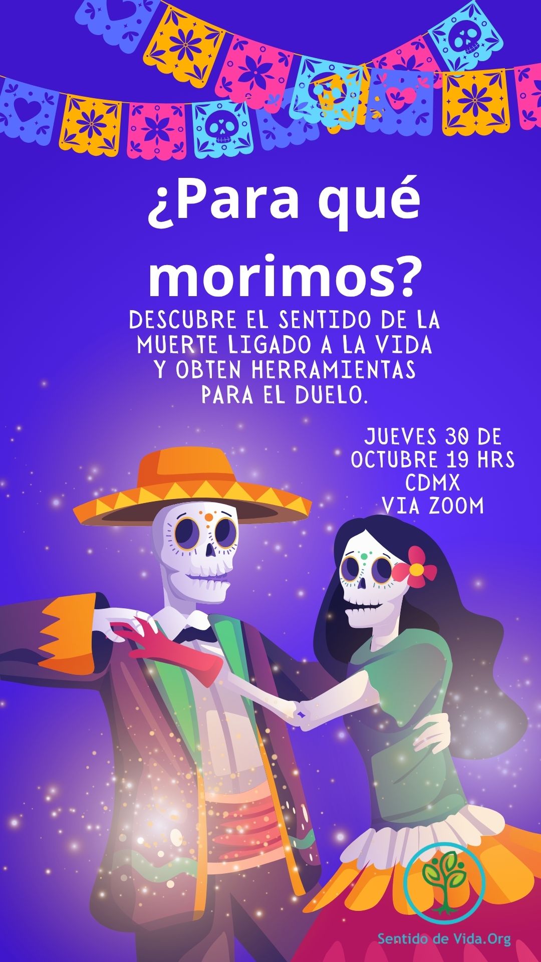 Historia Instagram Día de Muertos Ilustrado Morado